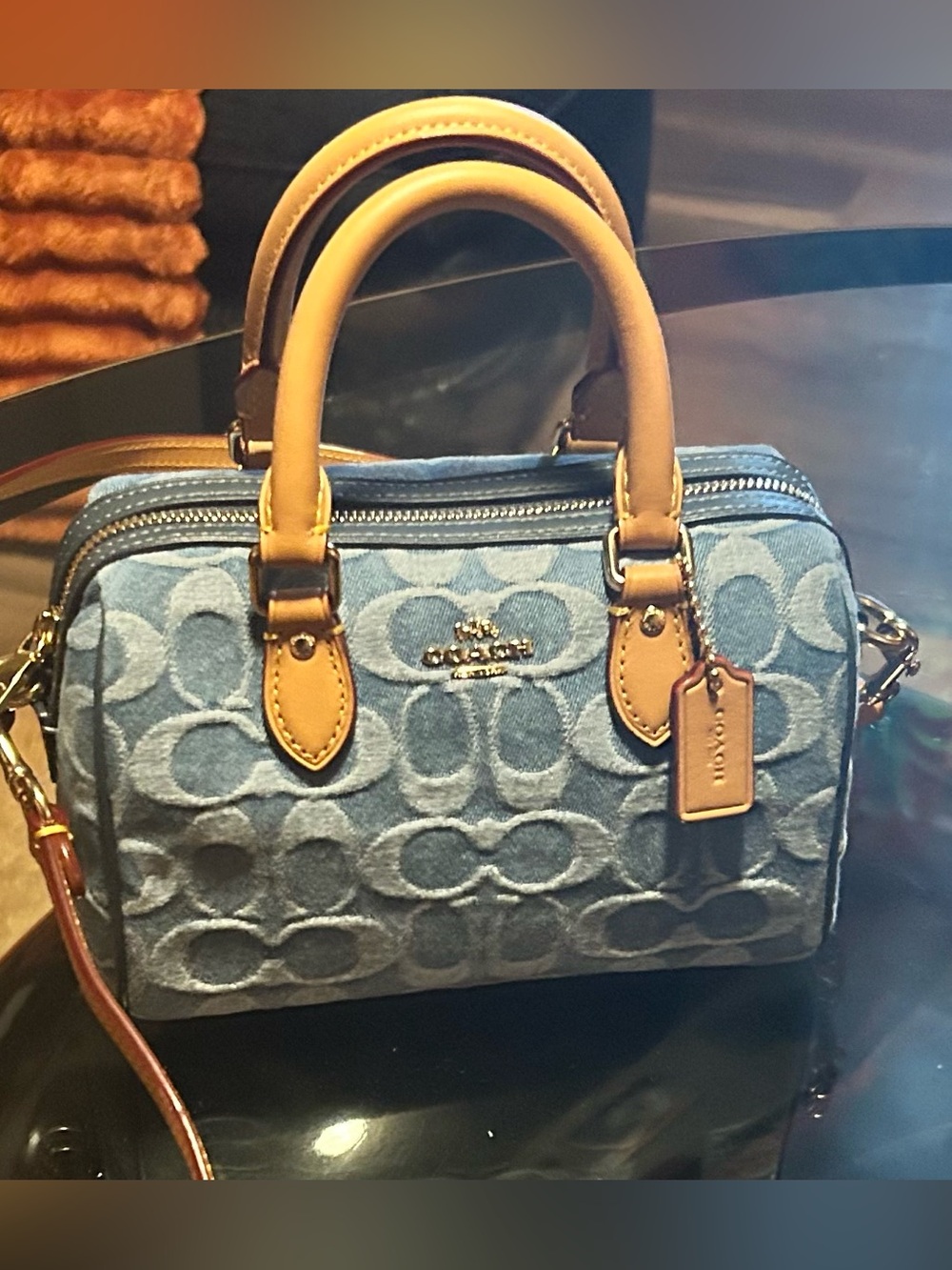 Coach Mini Signature Denim Rowan